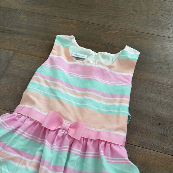 Bonnie Jean Easter Spring Striped Dress Big Girls Size 14 - Picture 2 of 6